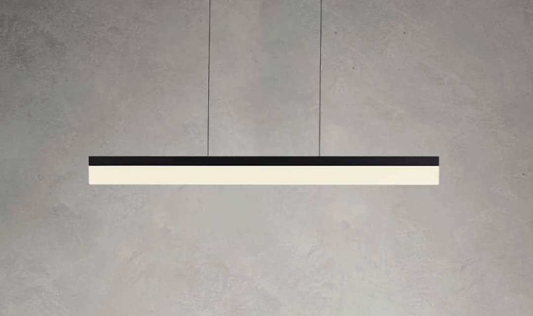 Minimalistische matte graue lineare Lampe: Ein stilvolles Beleuchtungselement