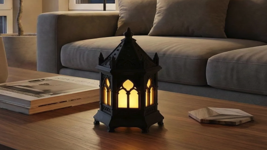 Die dunkelakademische schwarze Eisen-Sonnensaal-Sofa-Lampe
