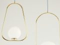 Elegante Pendelleuchte mit Marmorsockel im Retro-Modern-Stil